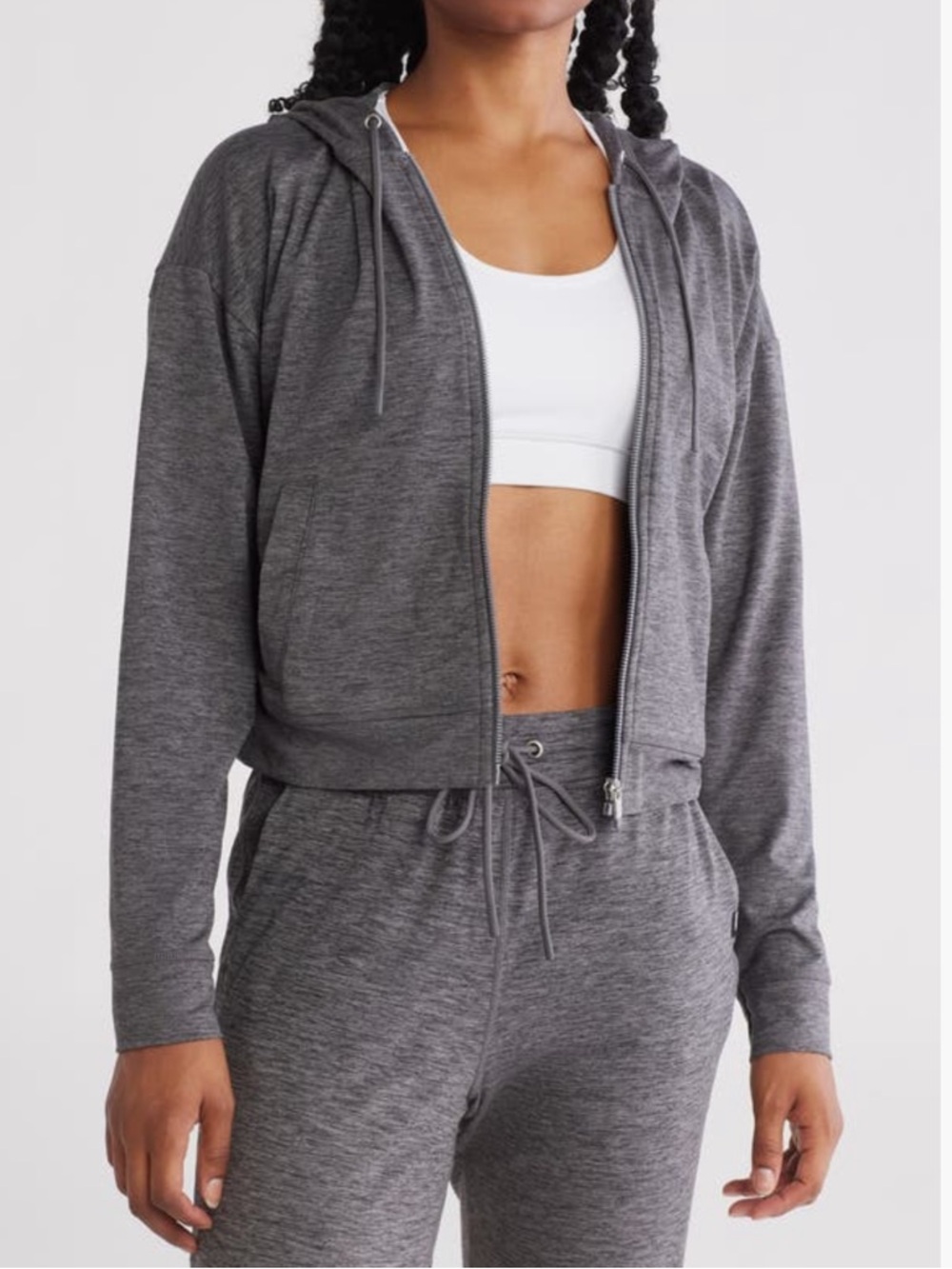 DKNY FULL ZIP CROP HOODIE SIZE S NWOT